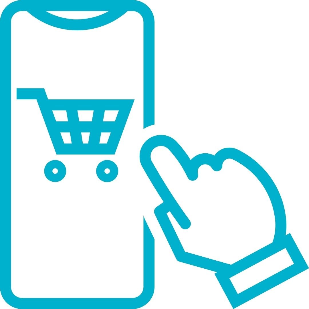 Online shopping experience icon